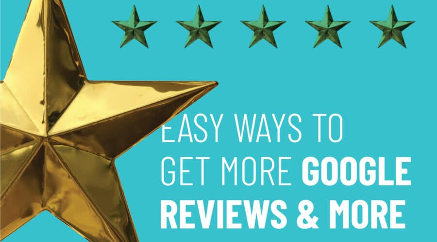 Stars with text on turquoise background