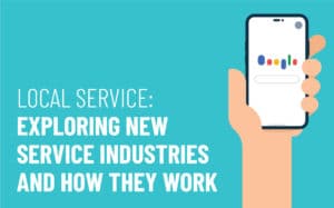 Google Local Service Ads | Hand holding phone doing a google search | PMC Media Group