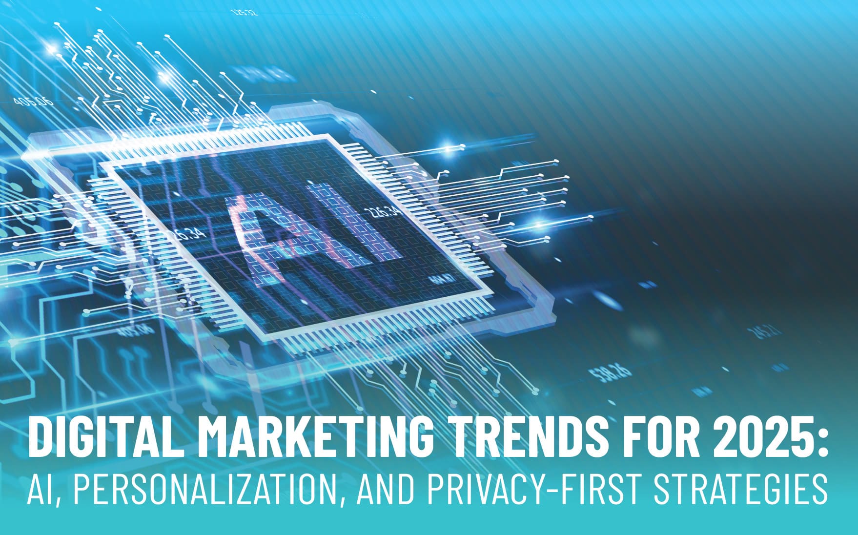 Digital Marketing Trends 2025 | Image with text for blog Digital Marketing Trends 2025 - AI, Personalization, and Privacy-First Strategies | Digital Marketing Services from PMC Media Group